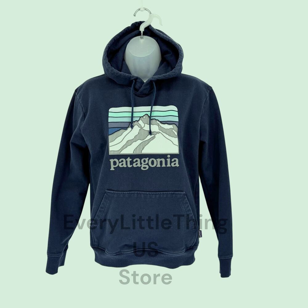 Patagonia‎ Uprisal Hoodie Unisex Mens XS Womens S Hooded Graphic Sweatshirt Blue